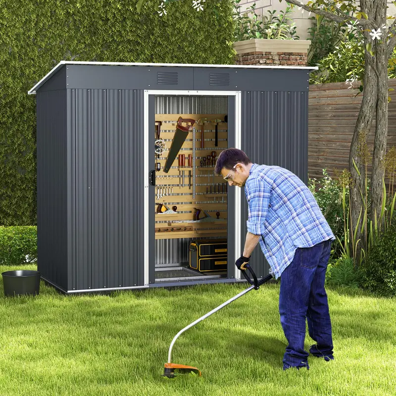 Freestanding Outdoor Storage Shed – Includes Reinforced Floor Base for Yard or Garden Organization 2