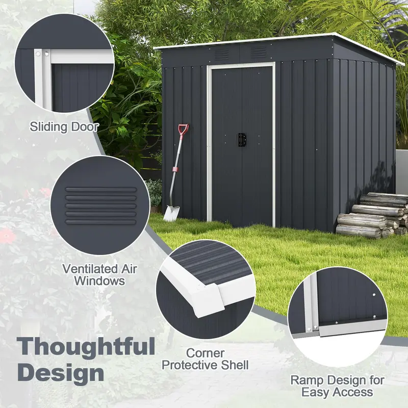 Freestanding Outdoor Storage Shed – Includes Reinforced Floor Base for Yard or Garden Organization