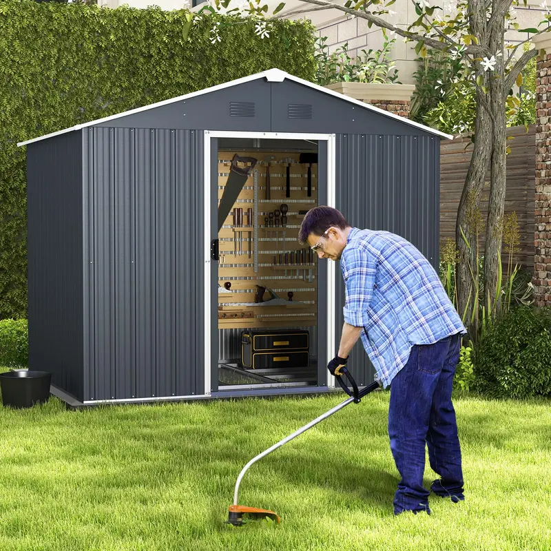 Freestanding Outdoor Storage Shed with Reinforced Floor & Lockable Door 2
