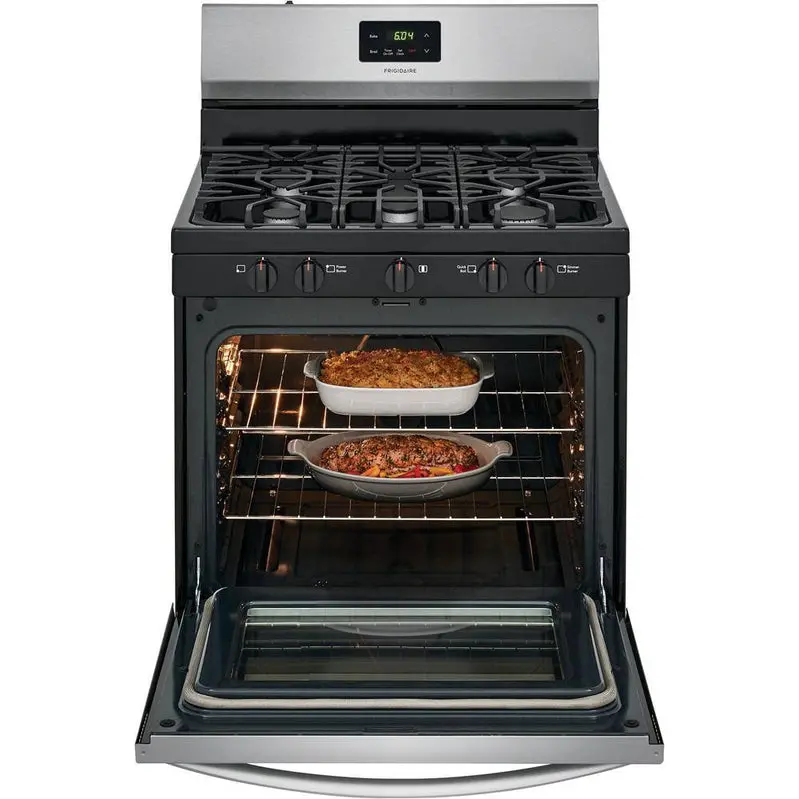 Frigidaire 30" Freestanding Gas Range – Stainless Steel, 5-Burner Cooktop, FCRG3052AS Model