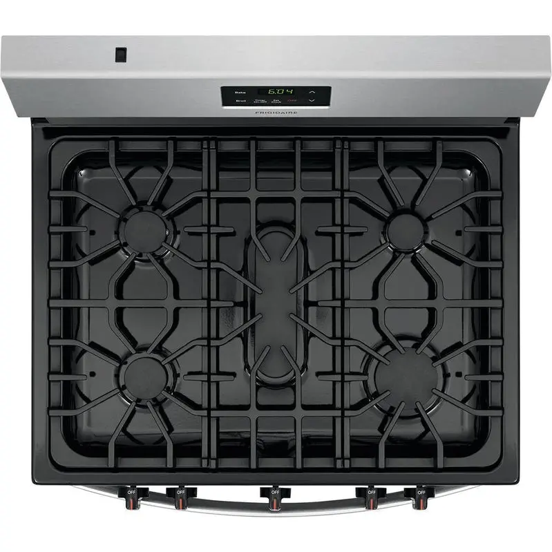 Frigidaire 30" Freestanding Gas Range – Stainless Steel, 5-Burner Cooktop, FCRG3052AS Model