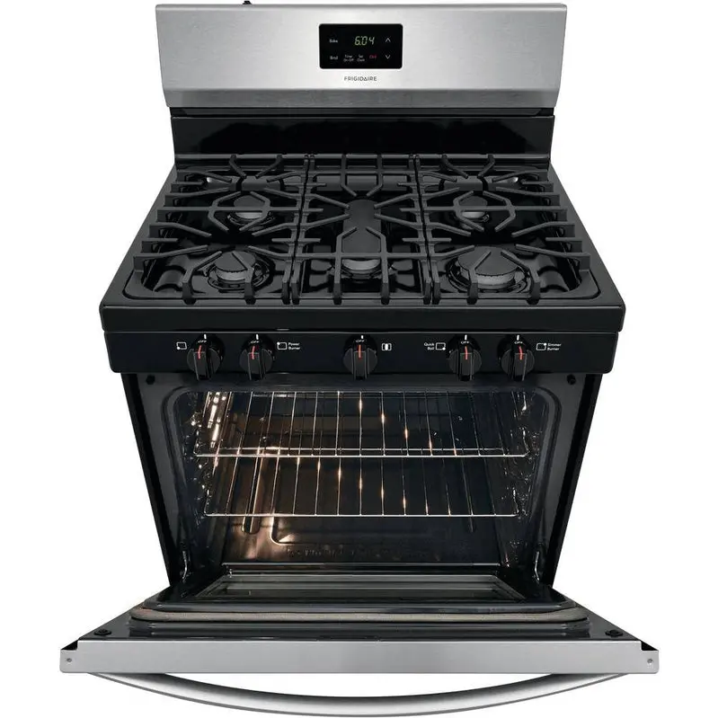 Frigidaire 30" Freestanding Gas Range – Stainless Steel, 5-Burner Cooktop, FCRG3052AS Model