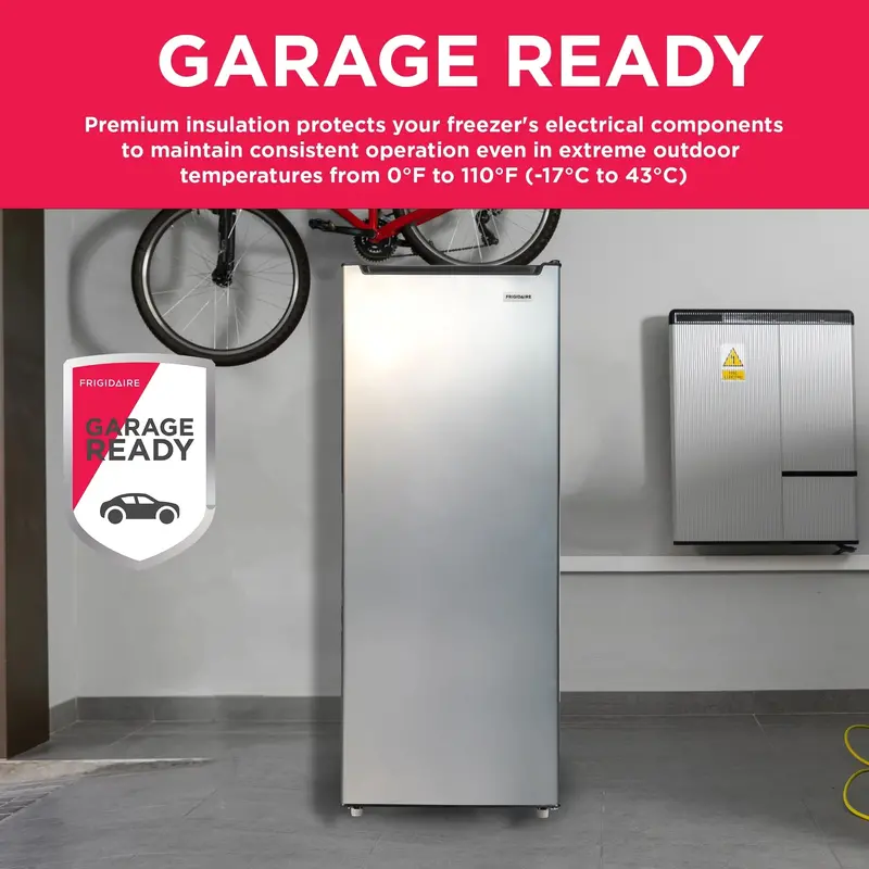 Frigidaire 6.5 Cu. Ft. Upright Freezer – Platinum Finish, Energy-Efficient Design