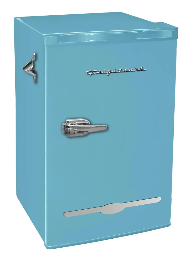 Frigidaire Retro Mini Fridge – 3.2 Cu. Ft. with Side Bottle Opener, Blue Finish