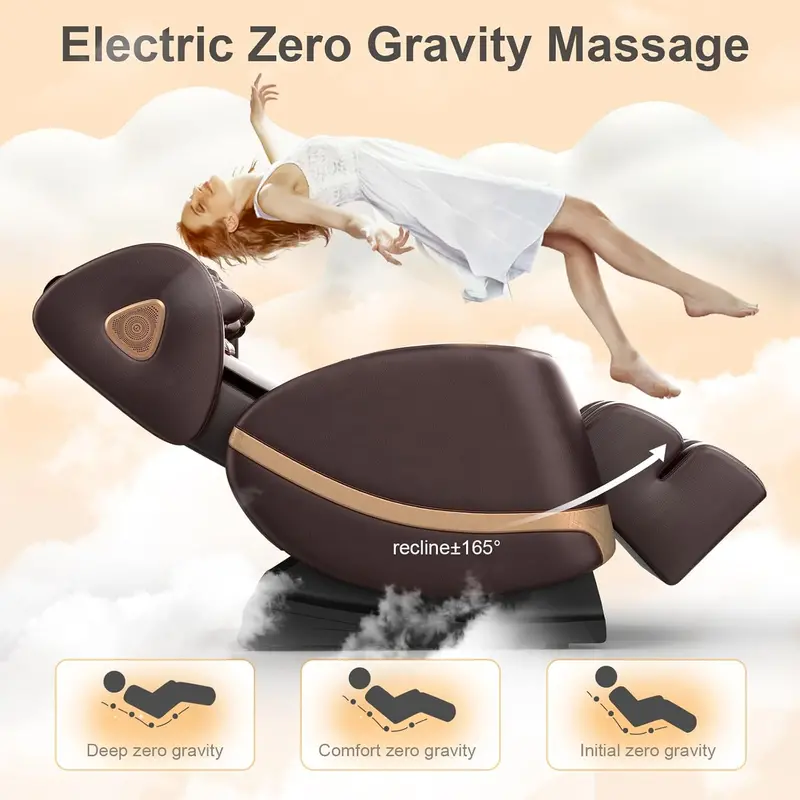 Full-Body Zero Gravity Massage Chair – 10-Point Roller System, Heat Therapy, Bluetooth & Touchscreen