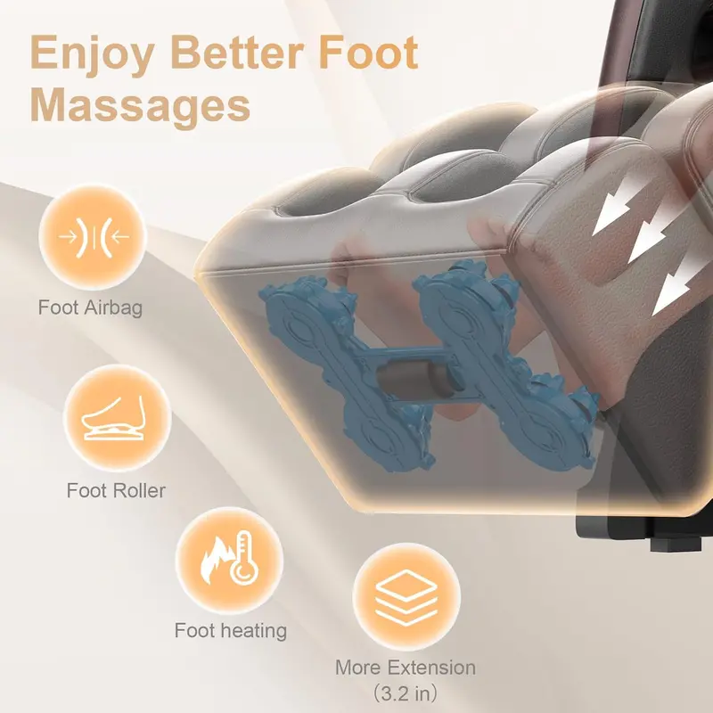 Full-Body Zero Gravity Massage Chair – 10-Point Roller System, Heat Therapy, Bluetooth & Touchscreen