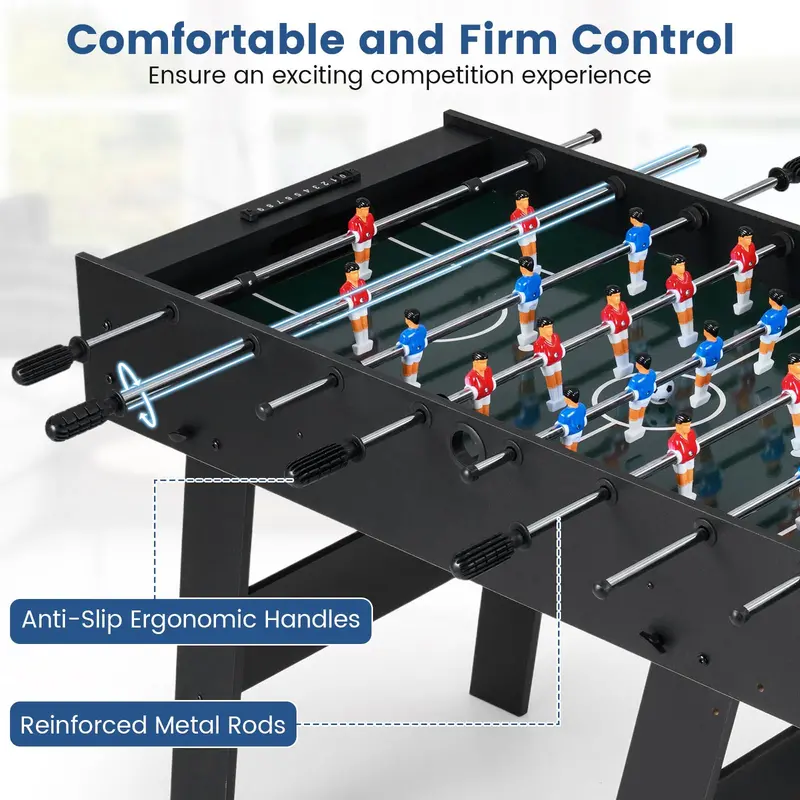 Full-Size 48-Inch Freestanding Soccer Table for Competitive Play – 22 Players, 2 Balls
