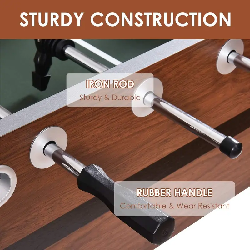 Full-Size Adult Foosball Table – 54-Inch Regulation-Style Game Table with Dual Balls