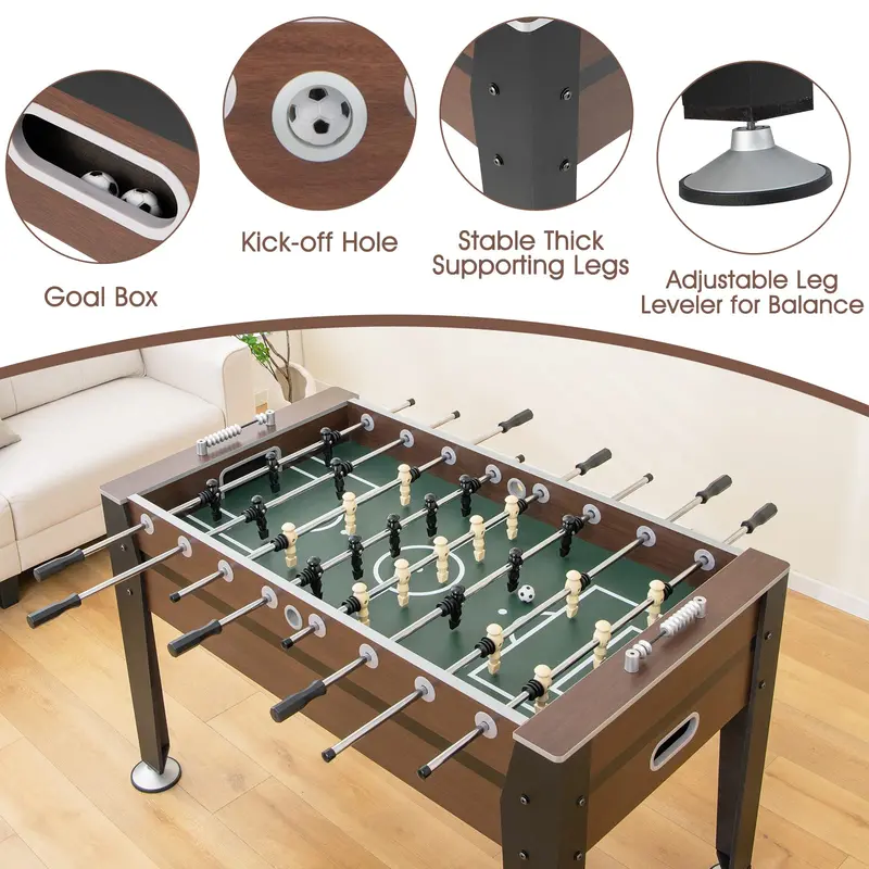 Full-Size Adult Foosball Table – 54-Inch Regulation-Style Game Table with Dual Balls