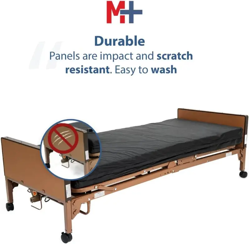 Fully Electric Hospital Bed Kit – Includes Foam Mattress and Half-Side Rails for Patient Safety