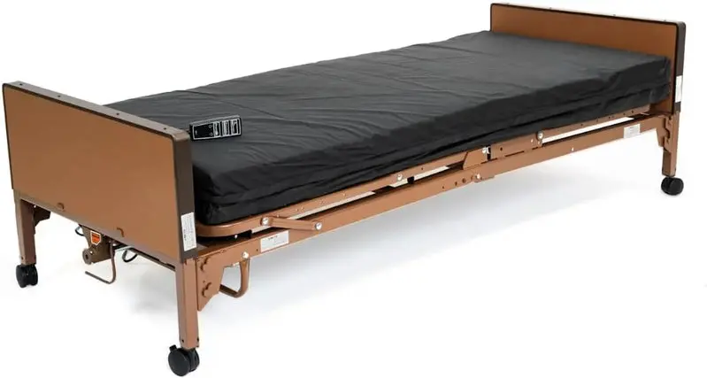 Fully Electric Hospital Bed Kit – Includes Foam Mattress and Half-Side Rails for Patient Safety