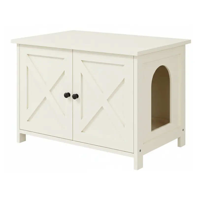 Furniture-Style Litter Box Cabinet – Removable Divider and End Table Functionality 2