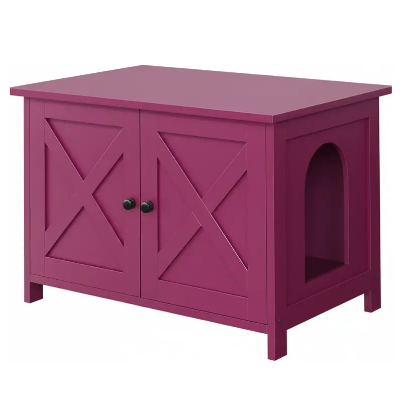 Furniture-Style Litter Box Cabinet – Removable Divider and End Table Functionality