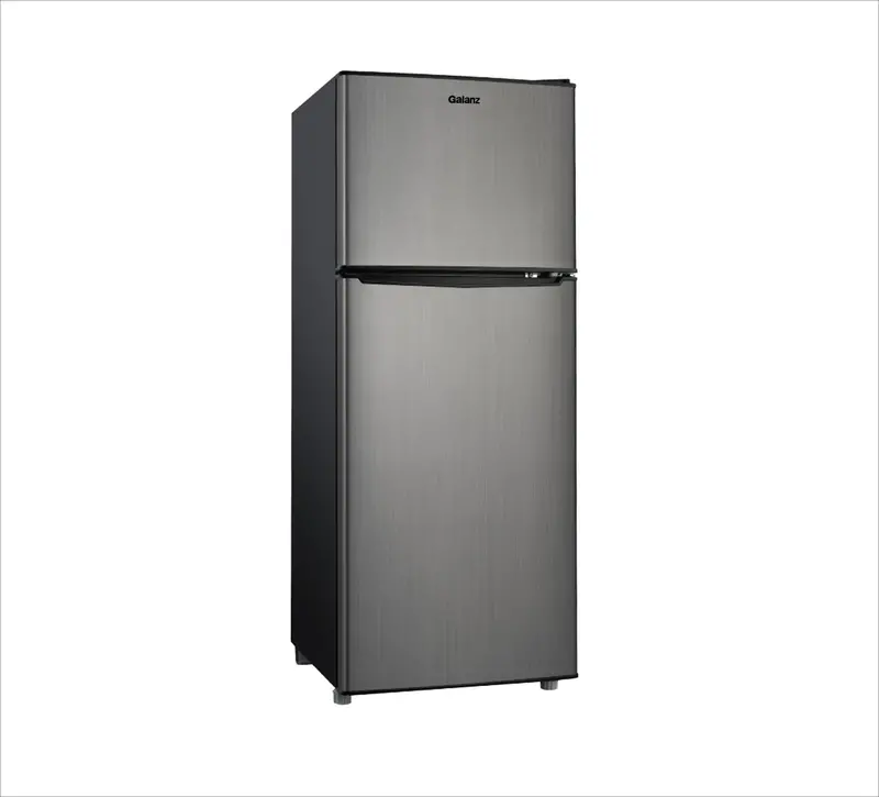 Galanz 4.6 Cu Ft Stainless Steel Two-Door Mini Fridge with Freezer