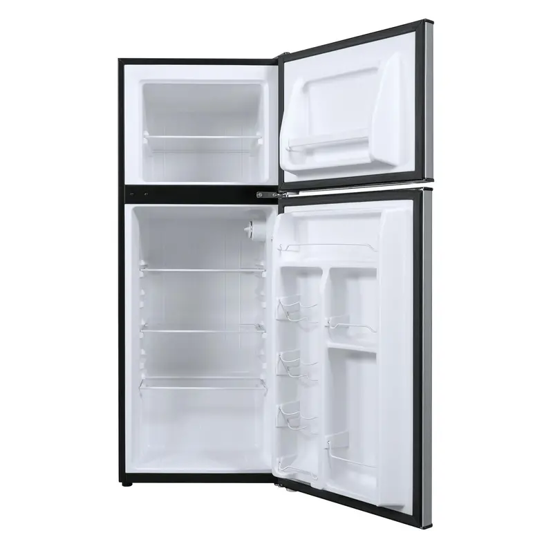 Galanz 4.6 Cu Ft Stainless Steel Two-Door Mini Fridge with Freezer