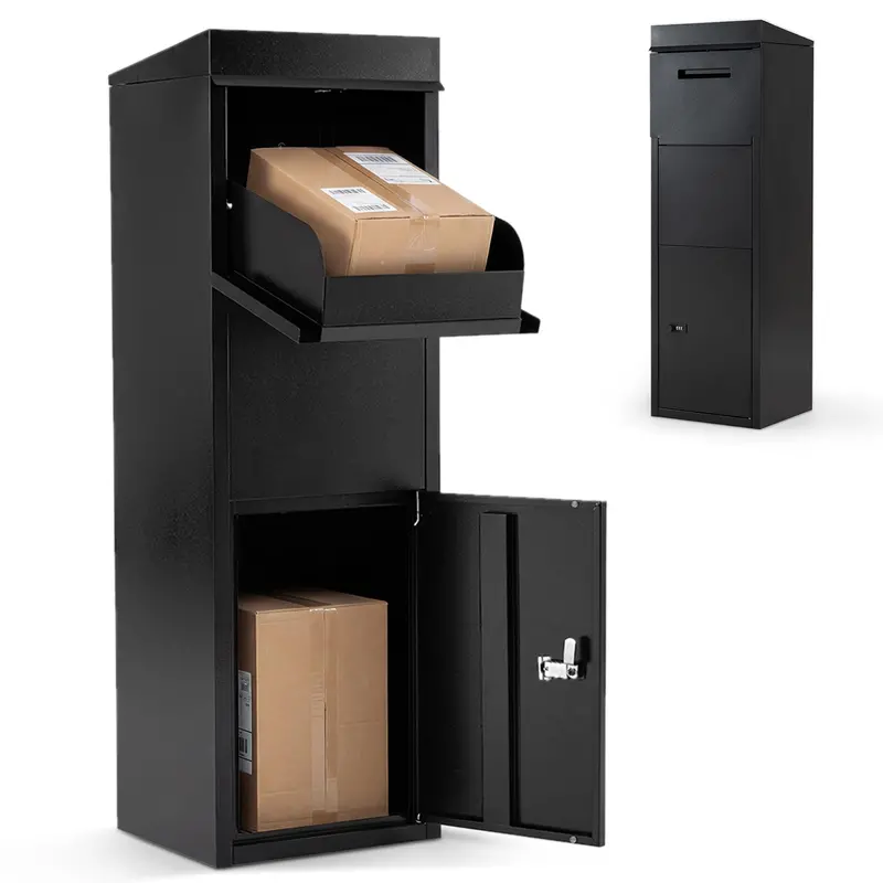 Galvanized Steel Locking Parcel Drop Box for Secure Mail Delivery