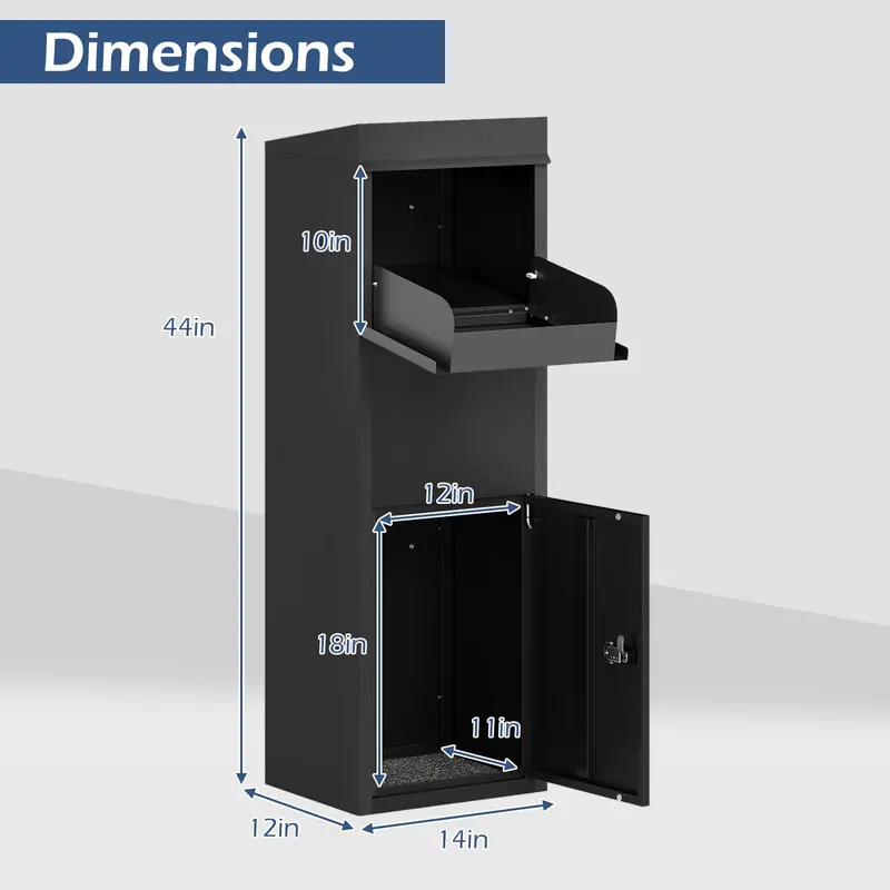 Galvanized Steel Locking Parcel Drop Box for Secure Mail Delivery 2