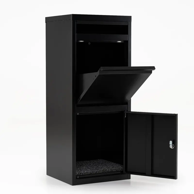 Galvanized Steel Locking Parcel Drop Box for Secure Mail Delivery