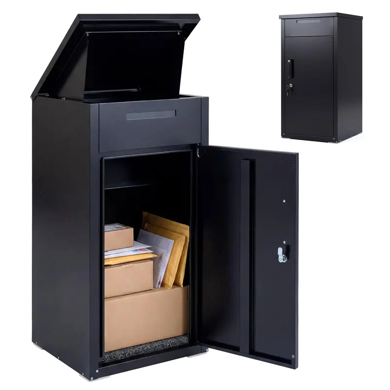 Galvanized Steel Locking Parcel Drop Box for Secure Mail Delivery