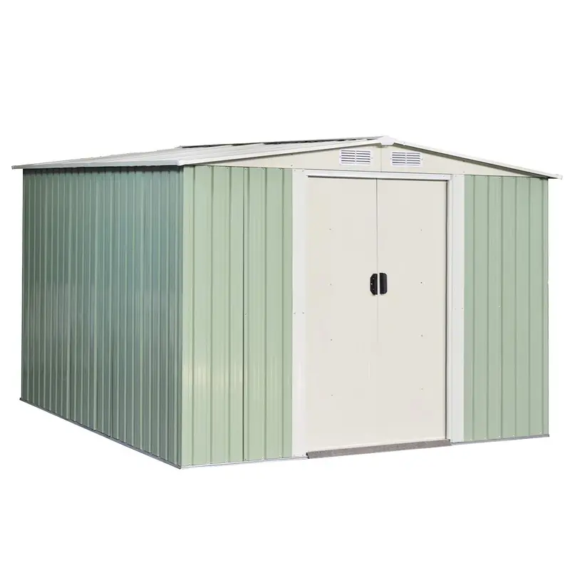 Galvanized Steel Storage Shed – 8.5' x 8.5' Heavy-Duty Outdoor Tool House with Corrosion Resistance