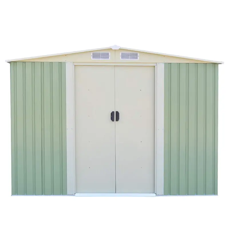 Galvanized Steel Storage Shed – 8.5' x 8.5' Heavy-Duty Outdoor Tool House with Corrosion Resistance