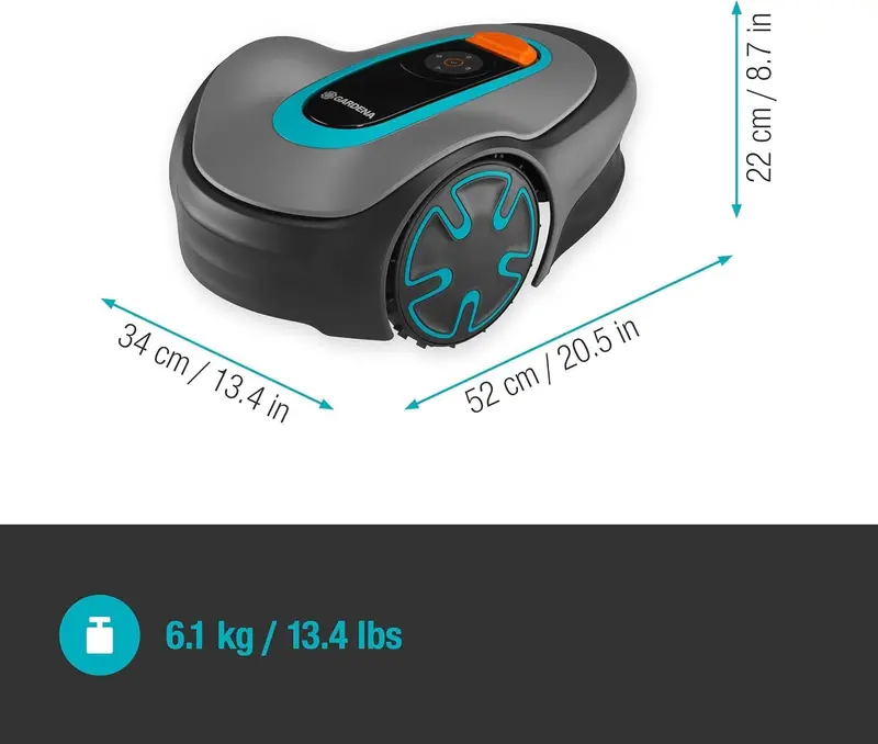 Gardena Sileno Mini Robotic Lawn Mower (500 m²), Bluetooth-Enabled & App-Programmable – German Edition (15202-20)