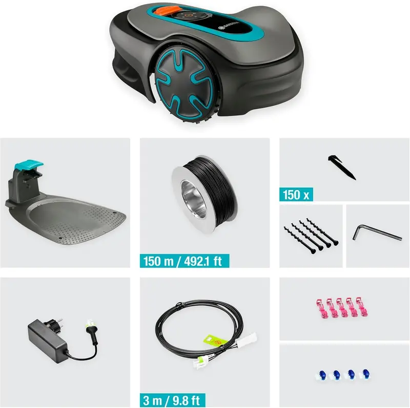 Gardena Sileno Mini Robotic Lawn Mower (500 m²), Bluetooth-Enabled & App-Programmable – German Edition (15202-20)