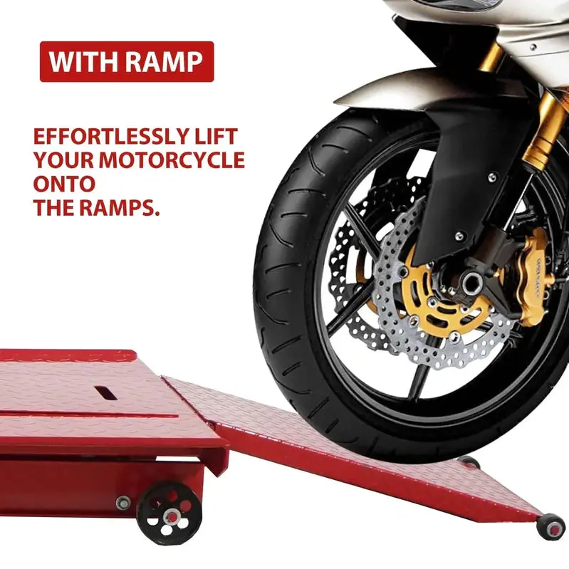 Garvee Hydraulic Motorcycle Lift – 1000 lb Capacity, Workshop-Grade Hoist with Stable Jack Stand Design