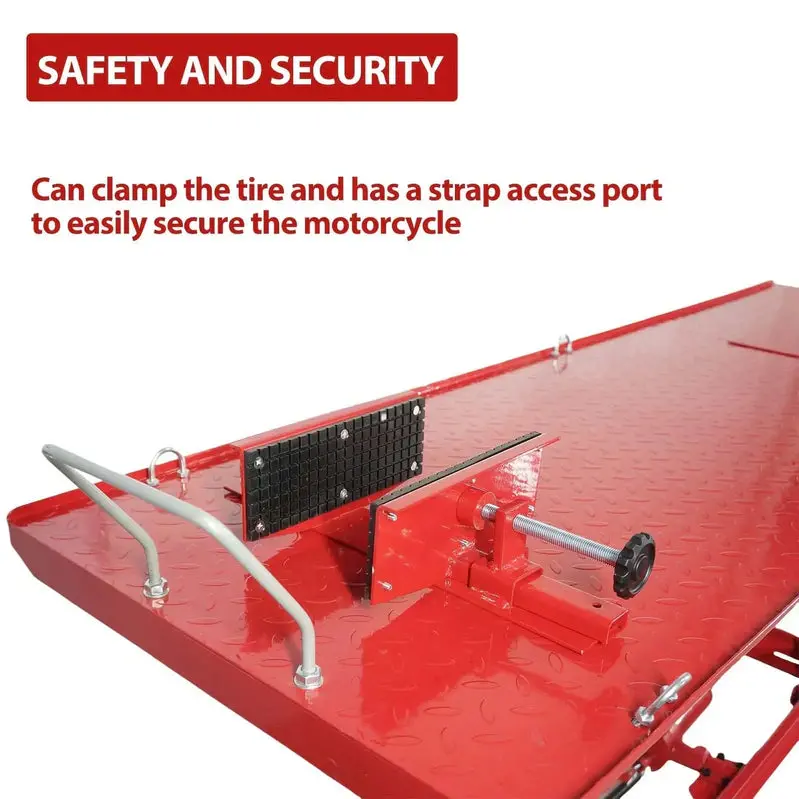 Garvee Hydraulic Motorcycle Lift – 1000 lb Capacity, Workshop-Grade Hoist with Stable Jack Stand Design