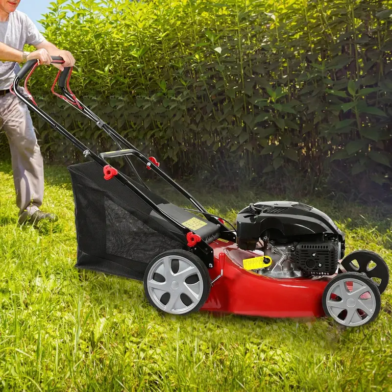 Gas-Powered Self-Propelled Lawn Mower – 141cc Engine, 50L Grass Catcher, Large Wheels