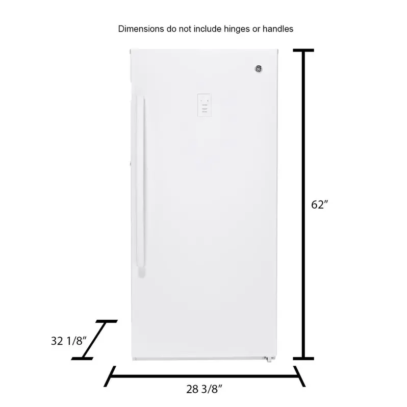GE FUF14DLRWW – 14.1 Cu. Ft. White Frost-Free Upright Freezer with Spill-Proof Shelves