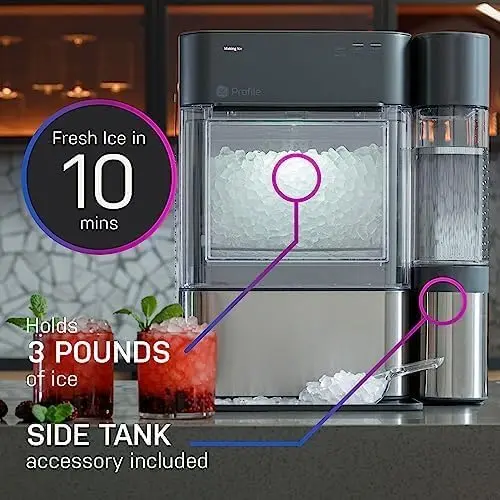 GE Profile Opal 2.0 XL Nugget Ice Maker – 1-Gallon Tank, 38 lbs Ice/Day, WiFi-Enabled, Stainless Steel