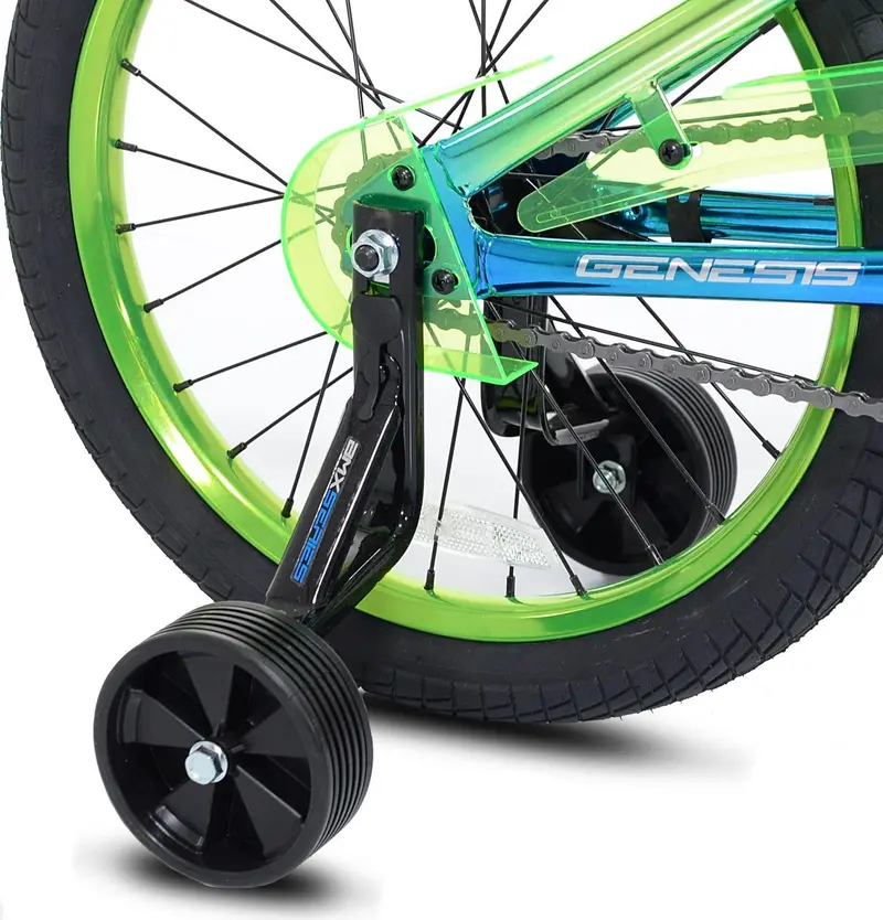 Genesis 18-Inch Glitch Boy’s BMX Bike – Blue/Green Frame, Youth-Sized Performance Cruiser