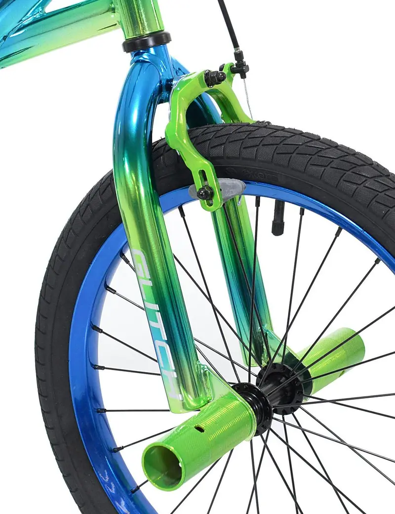 Genesis Glitch 18-Inch Boys' BMX Bike – Vibrant Blue/Green Frame, Lightweight Build for Young Riders