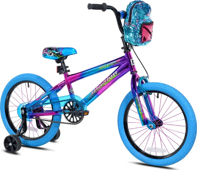 Genesis Illusion 18-Inch Girls’ Hybrid Bike – Blue and Purple Design