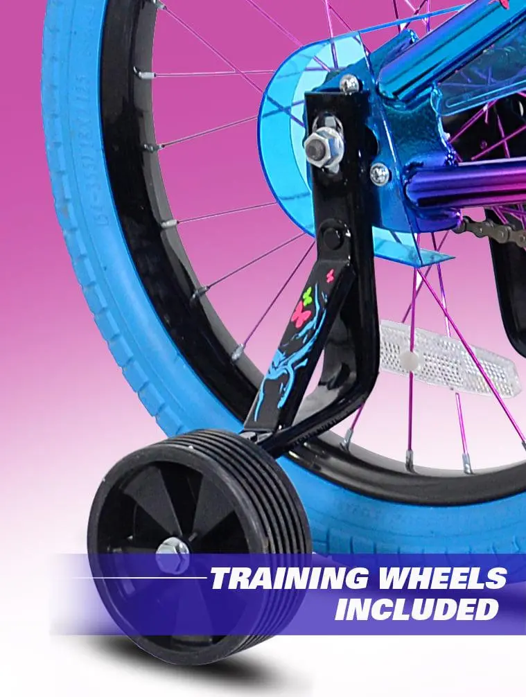 Genesis Illusion 18-Inch Girls’ Hybrid Bike – Blue and Purple Design
