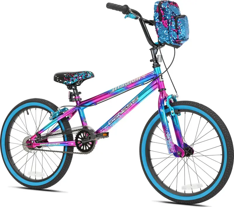 Genesis Illusion 20-Inch Girls' Hybrid Bike in Blue and Purple