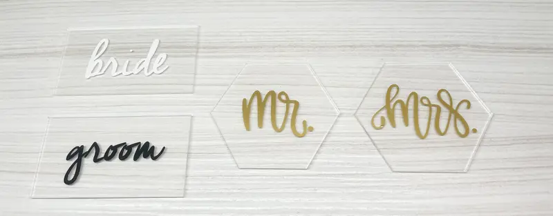 Geometric Hexagonal Acrylic Place Cards for Modern Seating 2