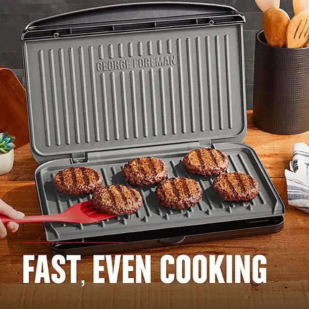 George Foreman GRP1060B 9-Serving Indoor Grill & Panini Press — Gunmetal Grey