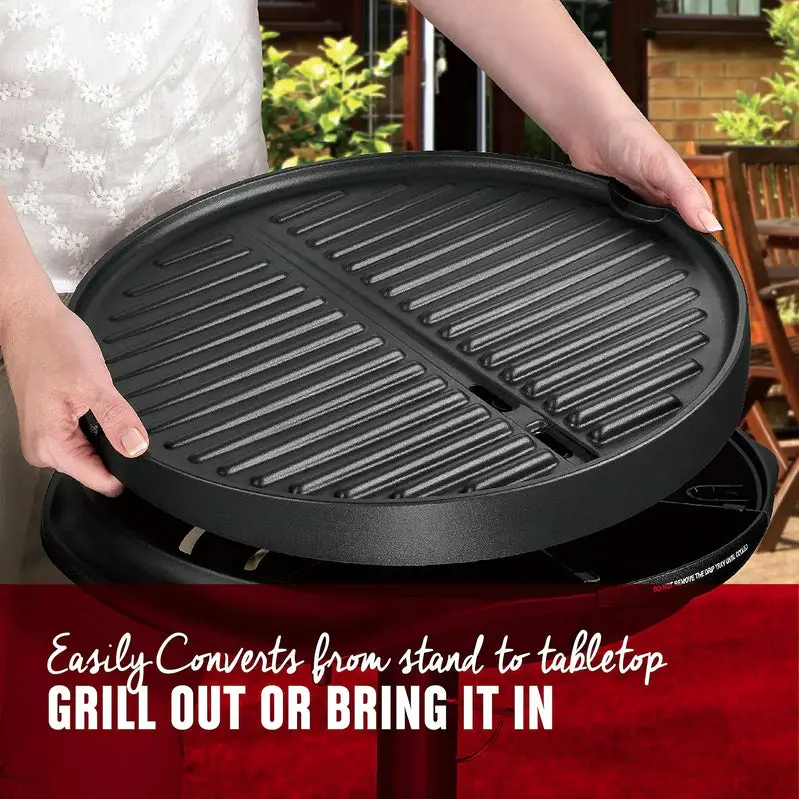 George Foreman Silver Electric Grill – 12+ Servings, Adjustable Temperature, Large Cooking Surface