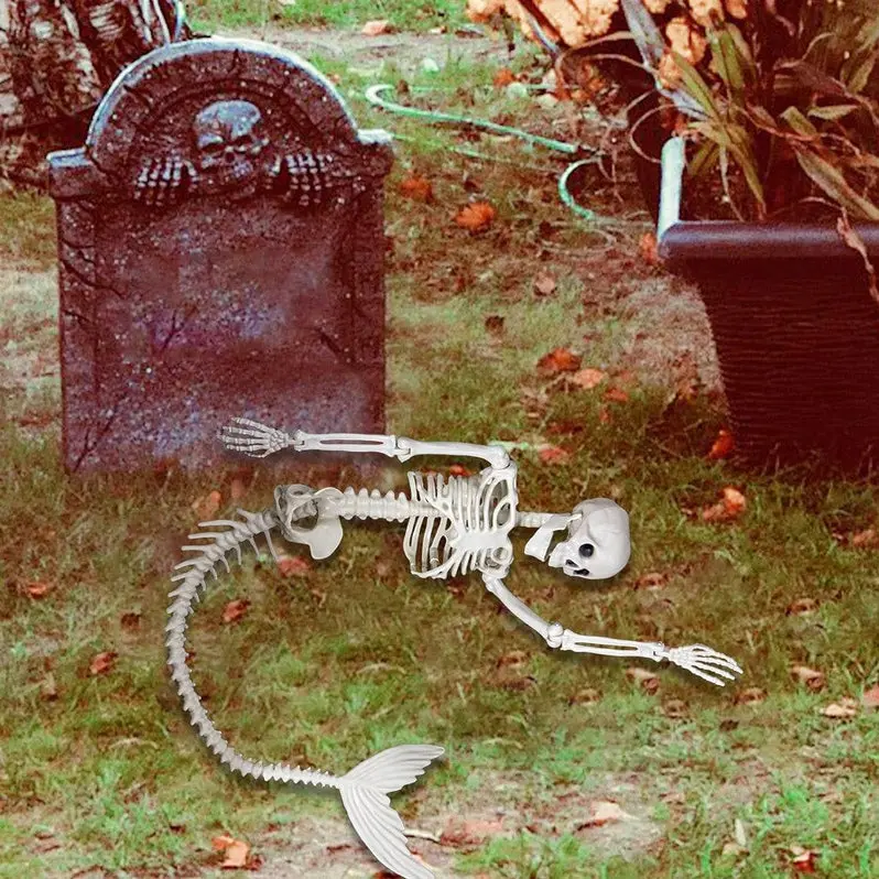 Ghost, Skull & Mermaid-Themed Plastic Bone Decor – Fantasy Halloween Accents