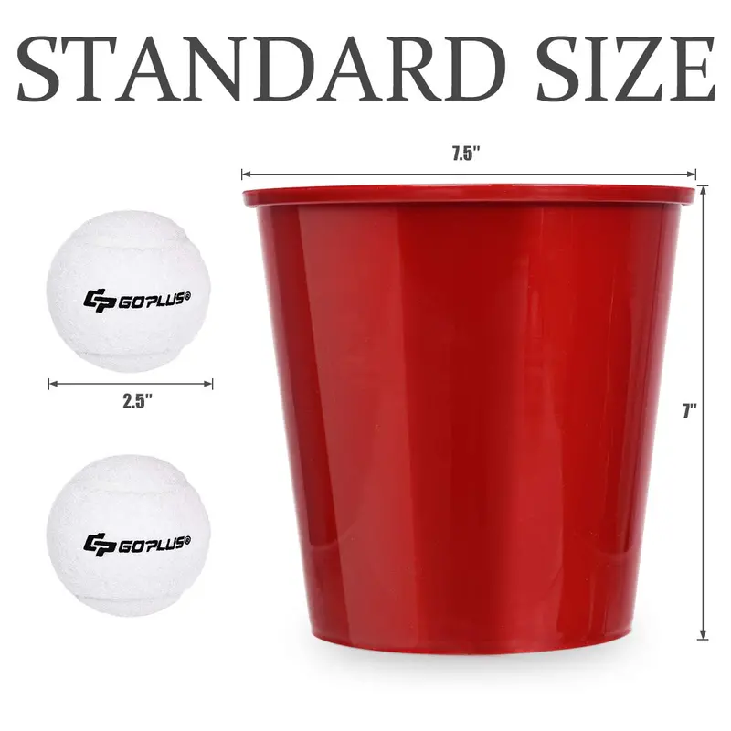 Giant Yard Pong Game Set – Outdoor Bean Bag Toss with 12 Buckets, 2 Balls, and Carry Bag