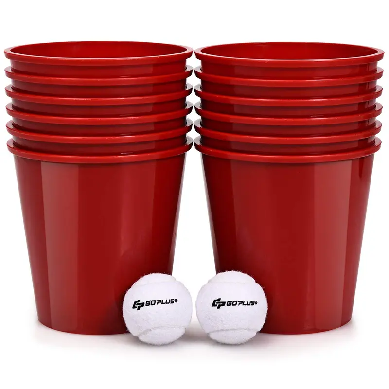 Giant Yard Pong Game Set – Outdoor Bean Bag Toss with 12 Buckets, 2 Balls, and Carry Bag
