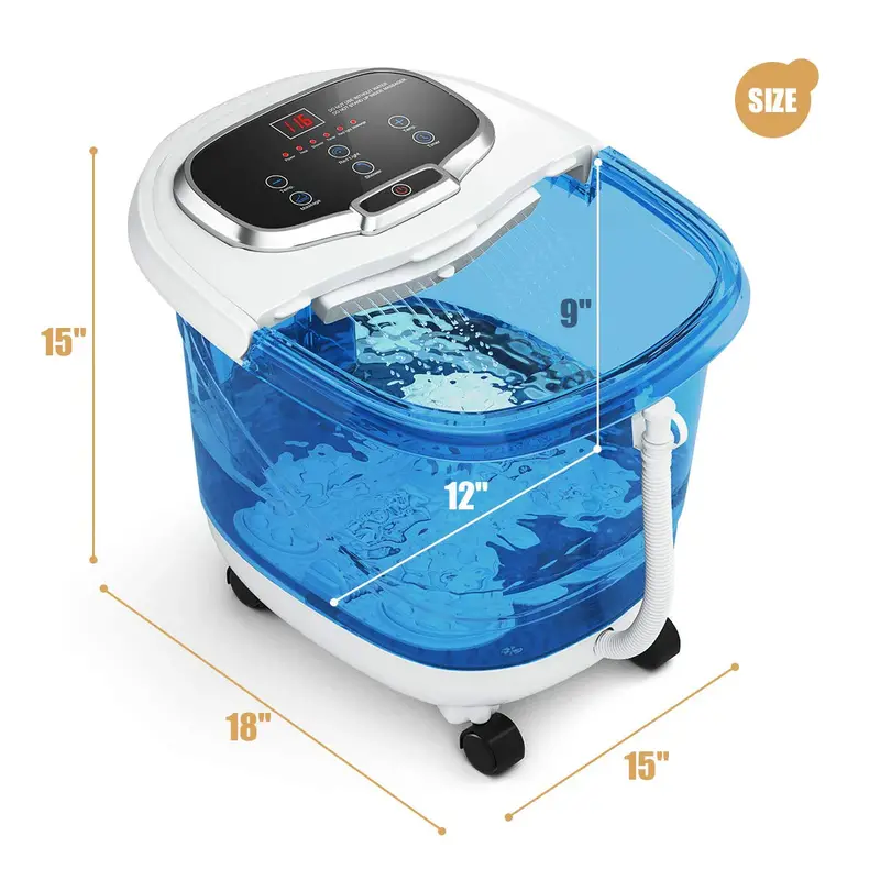 Giantex Heated Foot Spa Massager with Adjustable Water Jet Shower 2