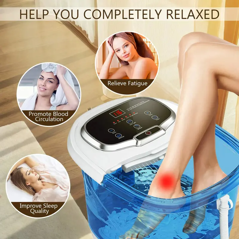 Giantex Heated Foot Spa Massager with Adjustable Water Jet Shower