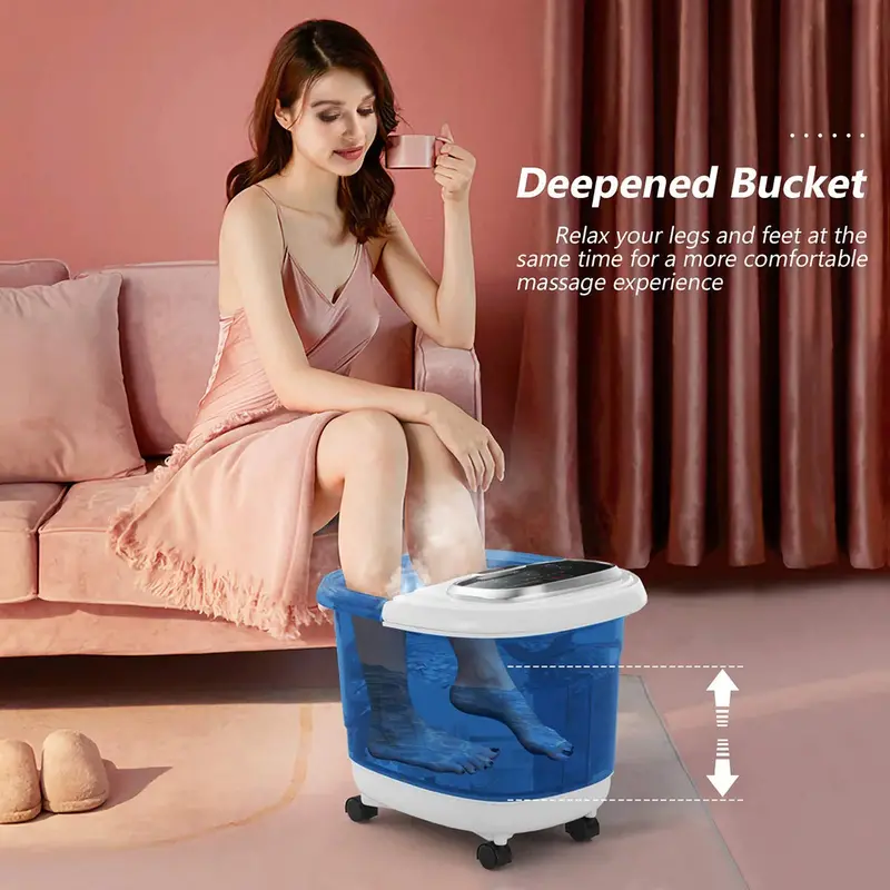 Giantex Heated Foot Spa Massager with Adjustable Water Jet Shower