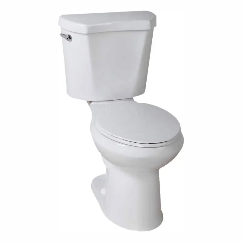 Glacier Bay High-Efficiency Toilet – 2-Piece Elongated Design, 1.28 GPF Single Flush, White Finish