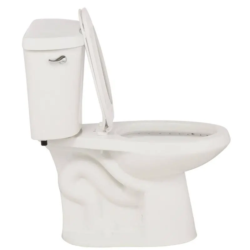 Glacier Bay High-Efficiency Toilet – 2-Piece Elongated Design, 1.28 GPF Single Flush, White Finish