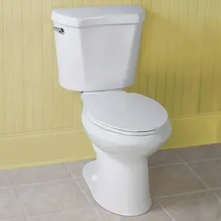 Glacier Bay High-Efficiency Toilet – 2-Piece Elongated Design, 1.28 GPF Single Flush, White Finish
