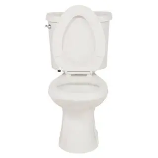 Glacier Bay High-Efficiency Toilet – 2-Piece Elongated Design, 1.28 GPF Single Flush, White Finish